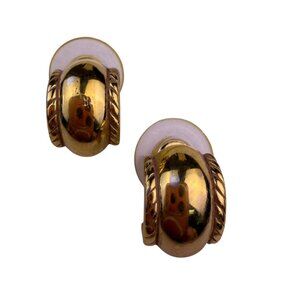 Christian D Gold Tone Womens Vintage Half Hoop Earrings